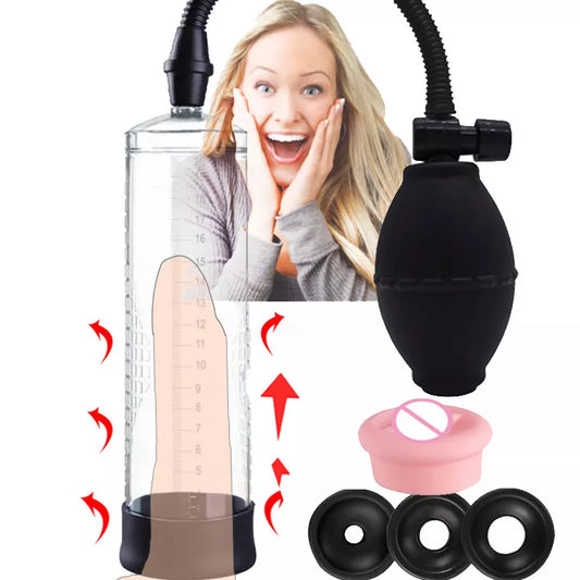 Penis Pump Vacuum Pump for Penis Enlargement Male Enhancement Erection Dick Cock Pump Masturbator Penis Trainer Adult Sex Toys [ADL]