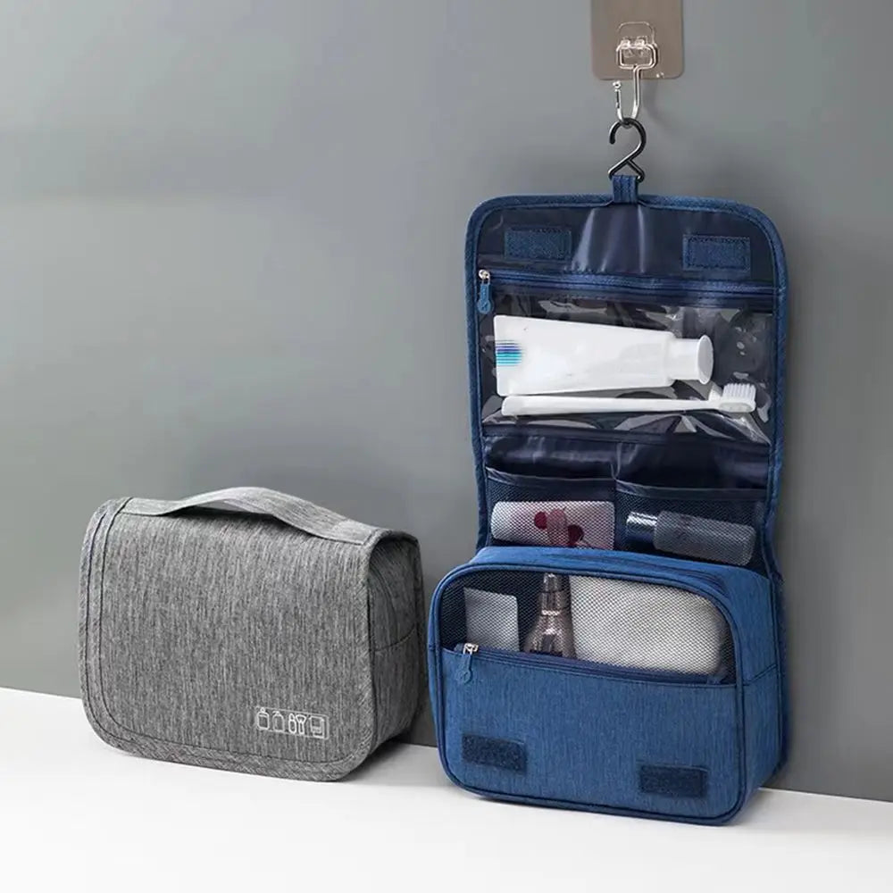 Foldable Toiletry Bag Organizer Hanging Storage Bag Bathroom Makeup Bag Case Travel Dry And Wet Separation Cosmetic Bag [CSM]