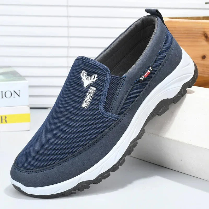 Men's Canvas Shoes with Soft Soles Casual Breathable Comfortable Sliding Sleeves Men's Cloth Shoes Men's Oxford Sneakers [SHO]