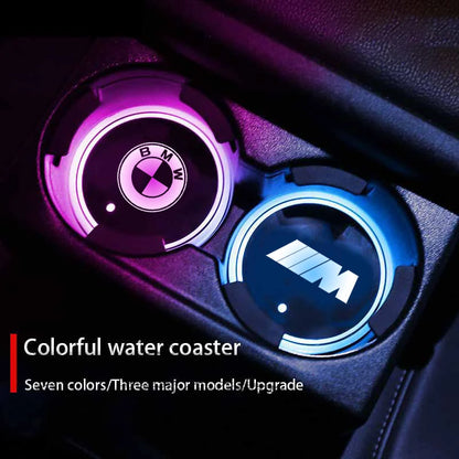 LED Luminous Car Water Cup Holder Coaster Lamps For BMW M E46 E90 E60 F30 E39 F10 F20 E87 E36 F20 E92 1 2 3 5 Series X1 X3 X5 X7 [BDK]