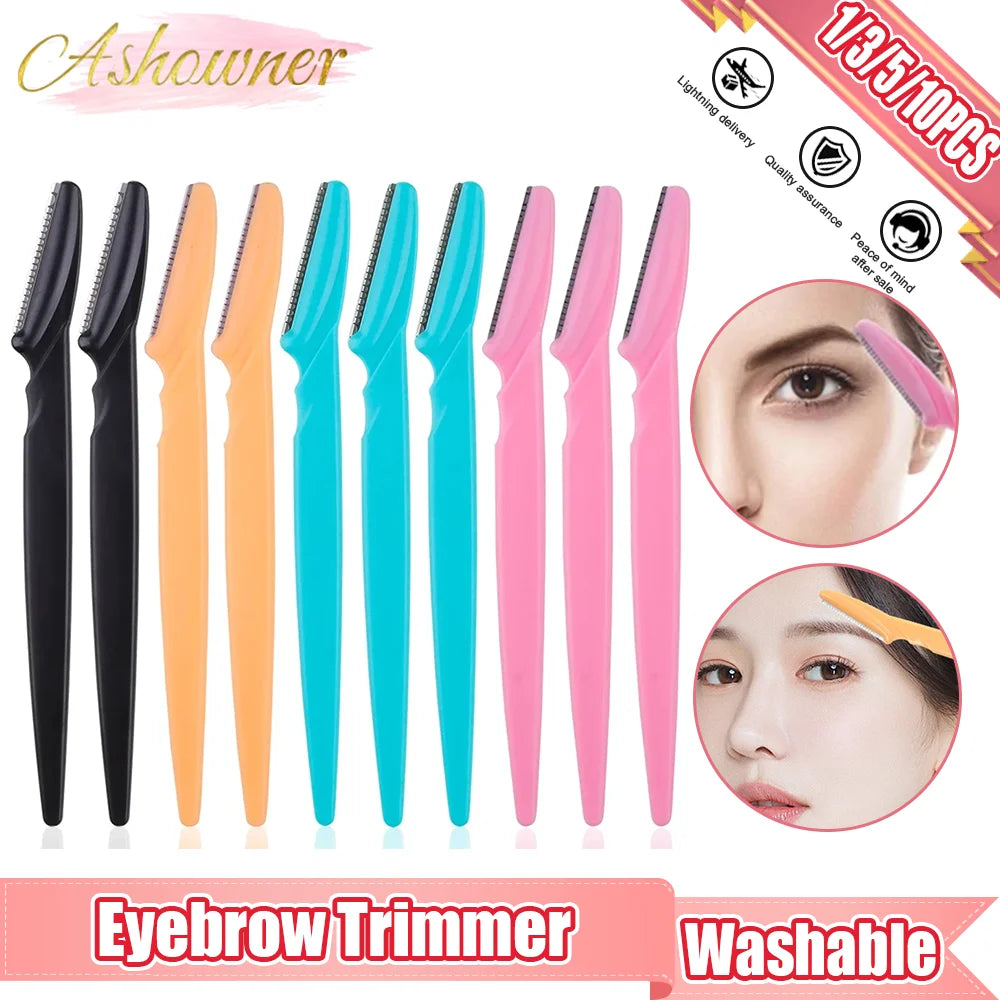 Ashowner Eyebrow Trimmer Portable Face Razor Hair Remover Eye Brow Epilation Hair  Removal Cutter Shaver Blades Makeup Tools [HAI]