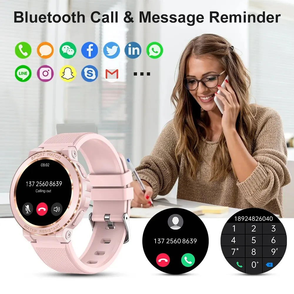 MELANDA Sport Smart Watch Women Bluetooth Call Smartwatch IP68 Waterproof Fitness Tracker Health Monitoring for IOS Android MK60 [SWH]