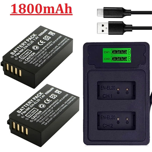 1800MAH EN EL20 EL20A BATTERY EN-EL20 EN-EL20A for Nikon Coolpix P1000 P950 Nikon 1 J1, 1 J2,1 J3 for Nikon 1 AW1 CAMERA BATTERY [BAT]