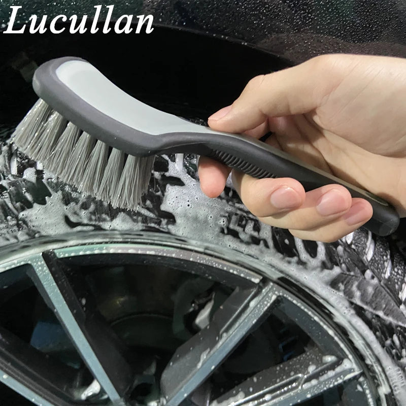 Rubber Handle Never Scratch Car Wheels Detailing Brushes Medium Stiff Synthetic Bristles Tire Scrub Cleaner [CAR] [DTL]