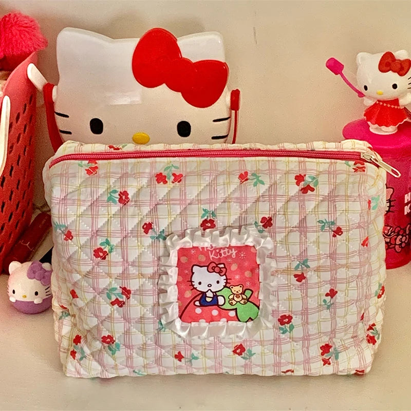 Hello Kitty Sanrio Cosmetic Bag Anime Kawaii Cartoon Beauty Travel Makeup Bag Toiletry Storage Bag Toys Girls Christmas Gifts [CSM]