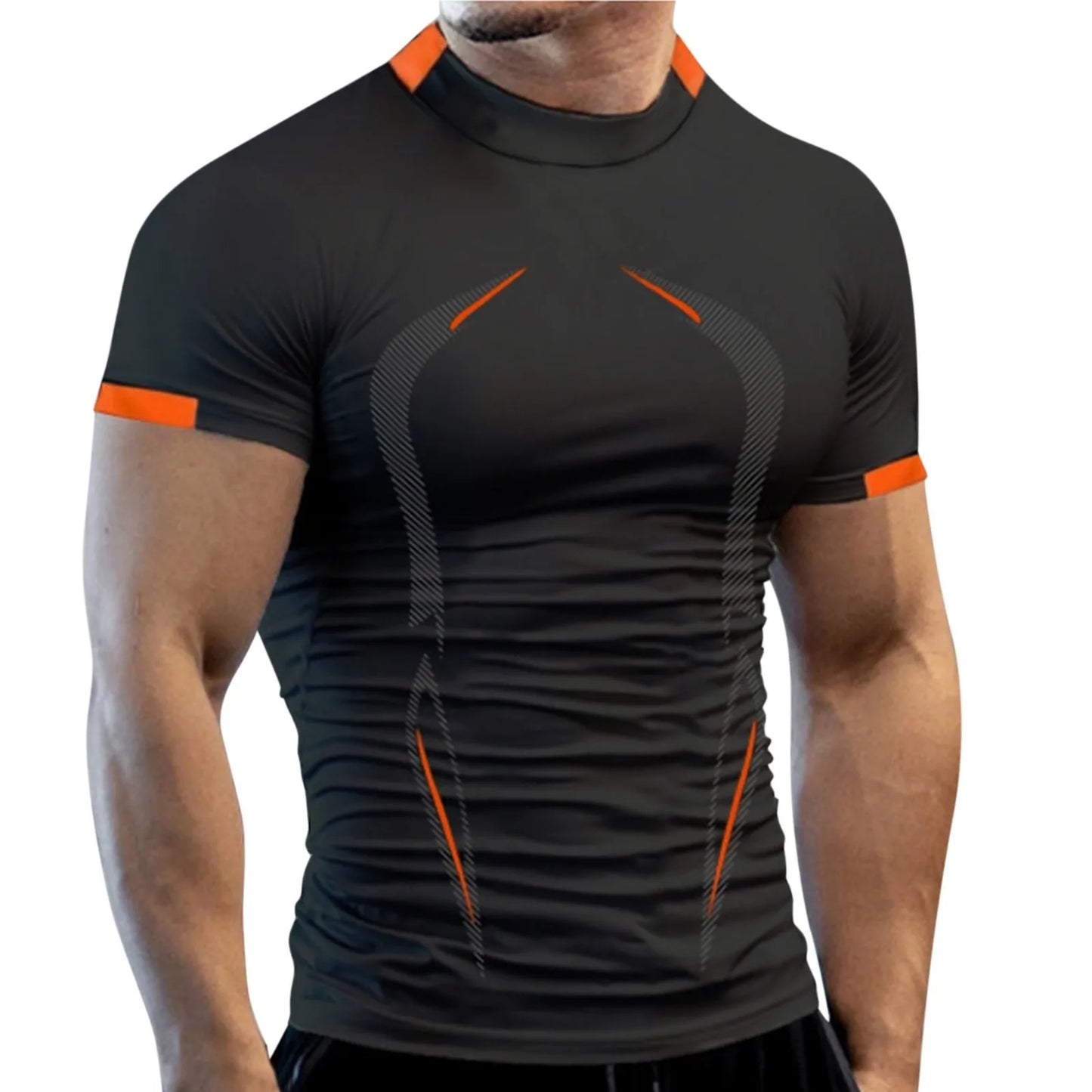 New Summer Gym Breathable T-Shirt Men Quick Drying Jogging TShirt Men Training Tees Fitness Tops Running T-shirt [TSH]