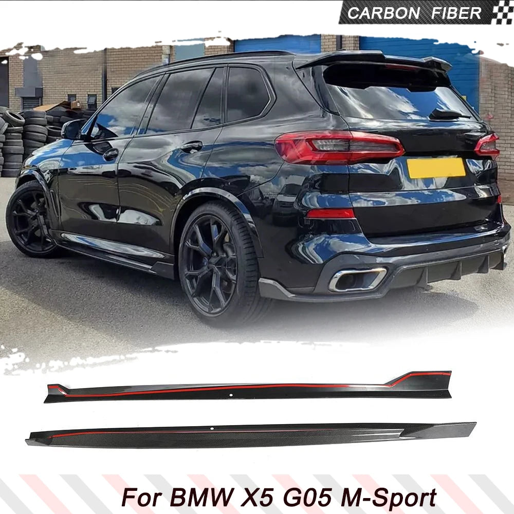 Carbon Fiber Car Side Skirts Extension Lips for BMW G05 X5 M Sport 2019-2022 Car Side Skirts Extension Lips Body Kits Blades [BDK]