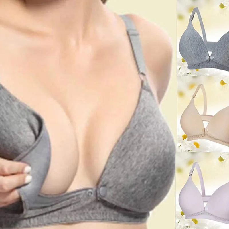 Cotton Maternity Nursing Bras Set Pregnant Breastfeeding Pregnancy Women Underwear Breast Feeding Bra [GRM] [UND]