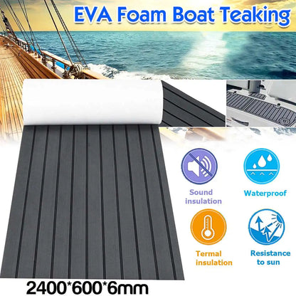 2400x600x6mm 5mm EVA Foam Boat Flooring Faux Teak Decking Sheet Pad For Boat  Marine Yacht RV Deck Sheet Mat [MRN]