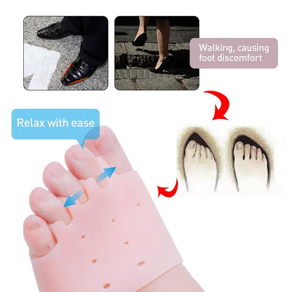 Forefoot Pads Toe Separator Cushion Pad Silicone Pain Relief Shoes Insoles Toe Hallux Valgus  Corrector Gel Pads Foot Care [SHO]