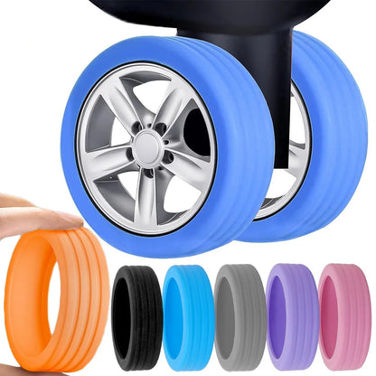 8-24pcs Rolling Luggage Wheel Protecter Silicone Travel Suitcase Trolley Caster Shoes Reduce Noise Silence Cover Bag Accessories [SHO]