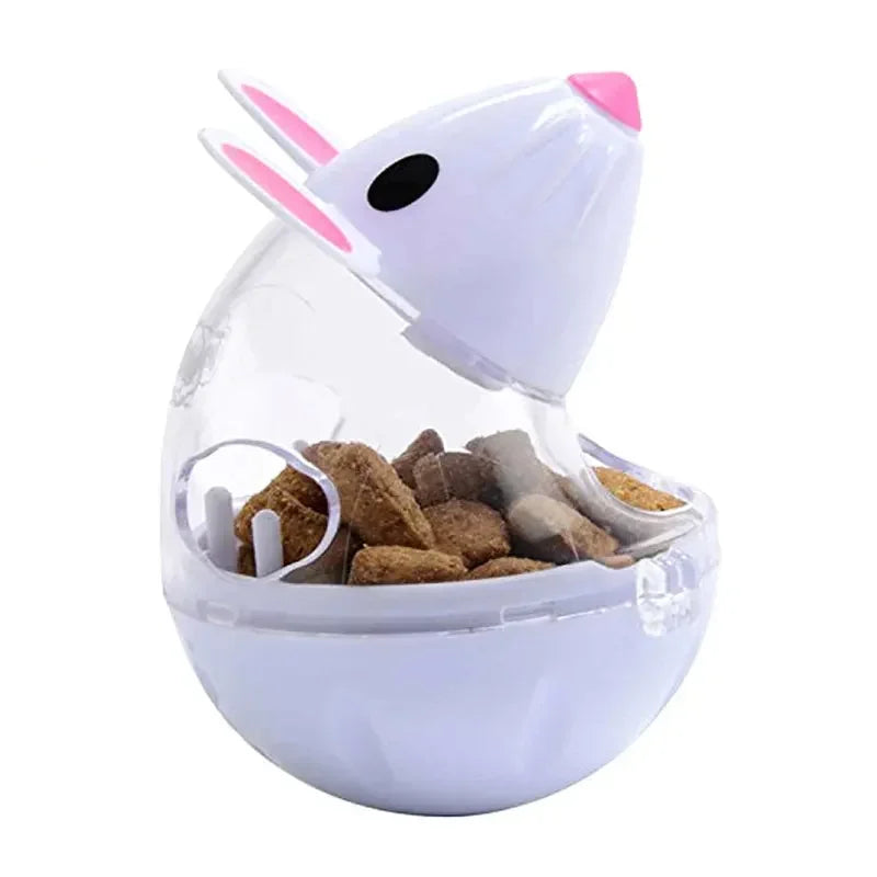 Pet Toy Food Leakage Tumbler Feeder Treat Ball Cute Little Mouse Toys Interactive Toy for Cat Food Slow Feeding Supplies [DSP]