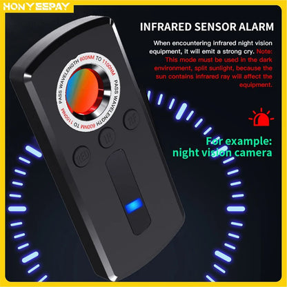 Hidden Camera Detector Anti Spy Gadget Professional Hunter Signal Infrared GPS Wiretapping Search Devices Security Protection [SEC]