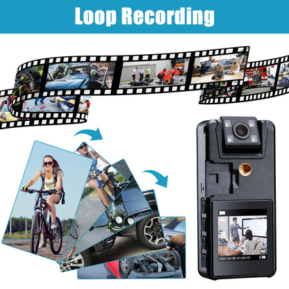 Vandlion A39 Full 1080P HD Mini Camera 3000mAh Camcorder Body Mount Cam Small 180° Rotating Bike Camera Sports DV Car DVR Webcam [CAR]