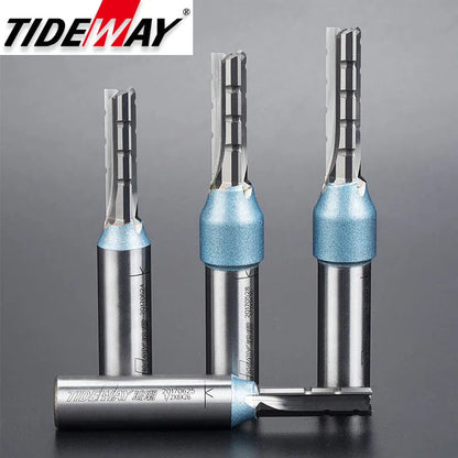 Tideway 1/2 Shank 3 Flutes Cutting Straight Router Bit TCT Cutters Woodworking CNC Trimming Slot Bits Milling Cutter for Wood [PTO]