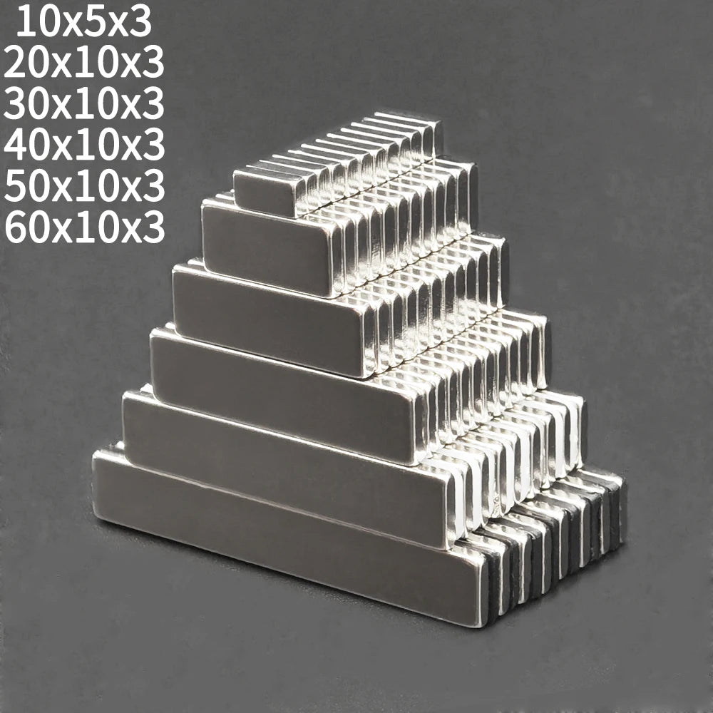 10x5x2 20x10x2 20x10x3 30x10x2 30x10x3 50x10x3 60x10x3mm Block Rectangular Neodymium Magnets N35 Strip Magnet powerful Strong [MAG]