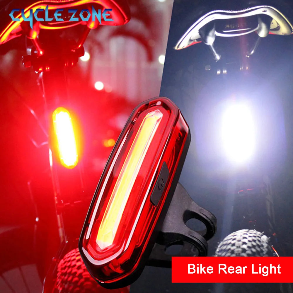 Bike Tail Light LED Bike Front Rear Light Bicycle Waterproof USB Rechargeable Mountain Riding Cycling Tail Lamp Bicycle Light [CYC]