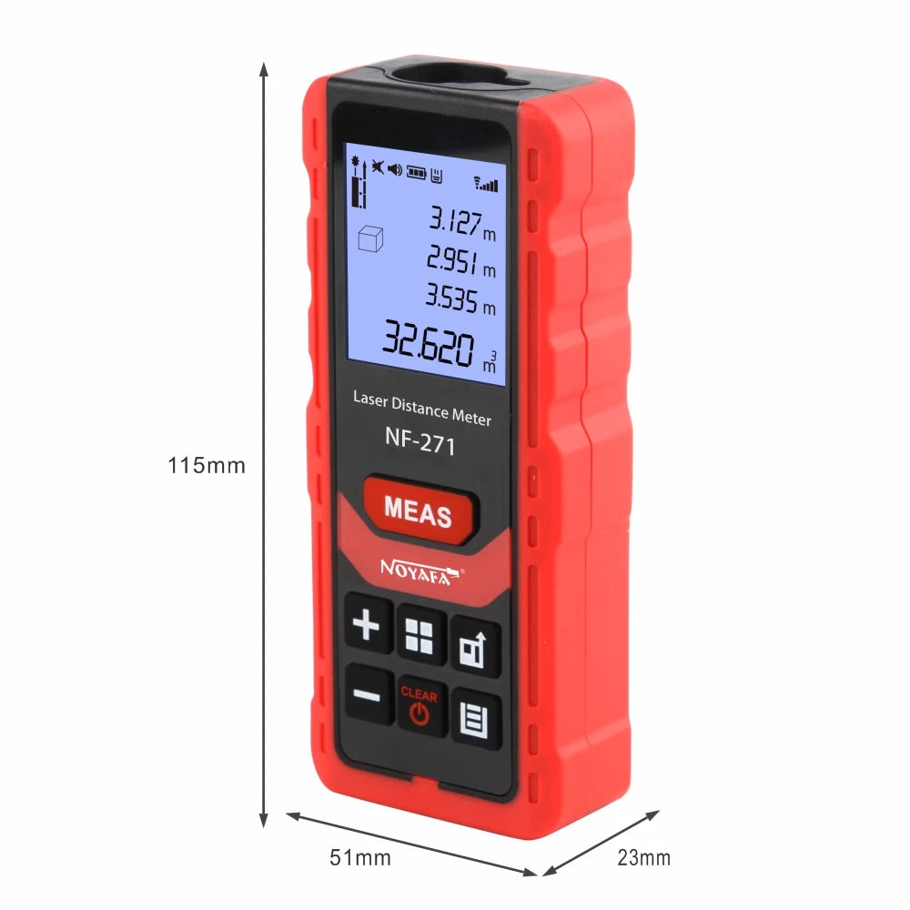 Noyafa NF-271 Laser Distance Meter 40M 80M Rangefinder Tape Range Finder Measure Device Digital Ruler Test Tool [MTR]