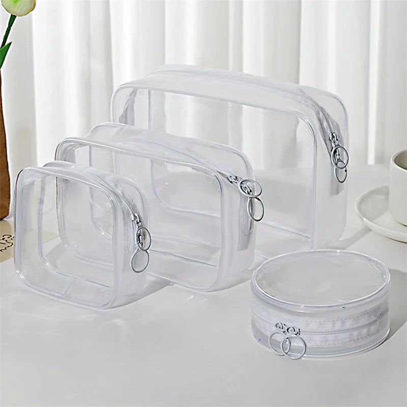 Transparent Cosmetic Bag PVC Women Zipper Clear Makeup Bags Beauty Case Travel Make Up Organizer Storage Bath Toiletry Wash Bag [CSM]