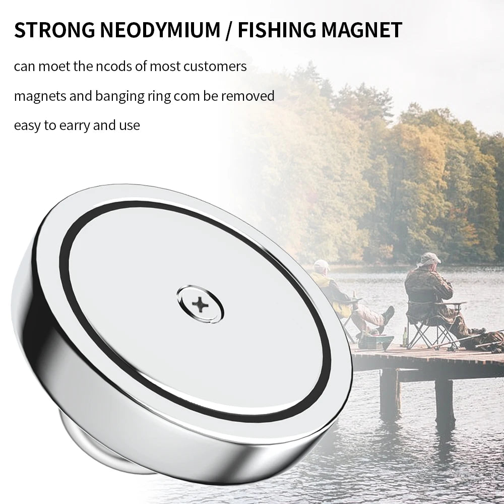 N52 Salvage Magnet Heavy Duty Search Magnets Strong Neodymium Magnet Deep Sea Fishing Magnets Mounting with Ring Eyebolt [MAG]