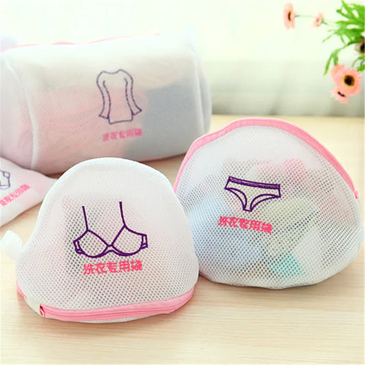 Fine Mesh Embroidered Bra Lingerie Underwear Dirty Clothes Laundry Bags Washing Machine Washable Mesh Laundry Basket Bag Clean [GRM] [UND]