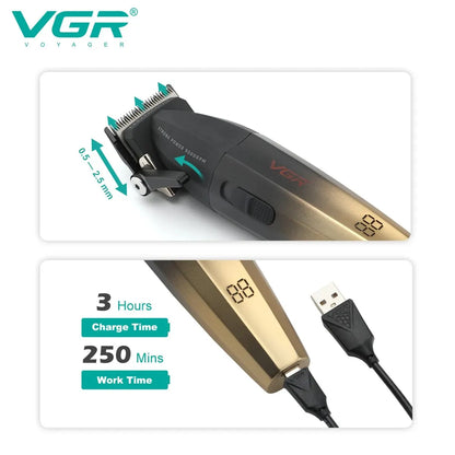 VGR Hair Clipper Professional Hair Trimmer Electric Clippers Cordless Hair Cutting Machine 9000RPM Trimmer Clipper for Men V-003 [HAI]