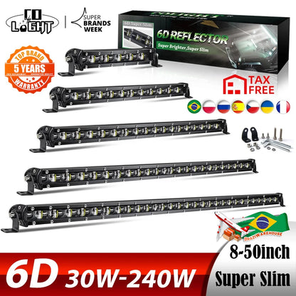 CO LIGHT 6D 30W 60W 90W 120W 150W 180W 210W 240W LED Work Light Bar Offroad Led Worklights 12V 24V Led Bar for Niva 4X4 ATV SUV [CAR]