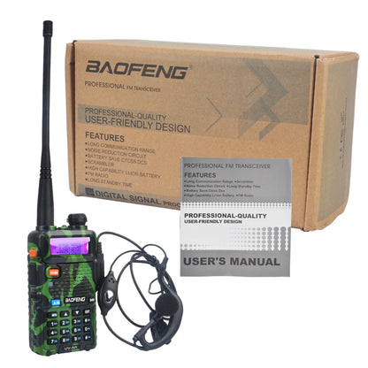 Baofeng UV-5R Dual Band Walkie Talkie VHF 136-174MHz UHF 400-520MHz 128Ch 5W FM Portable Two Way Radio with Headset [TEL]