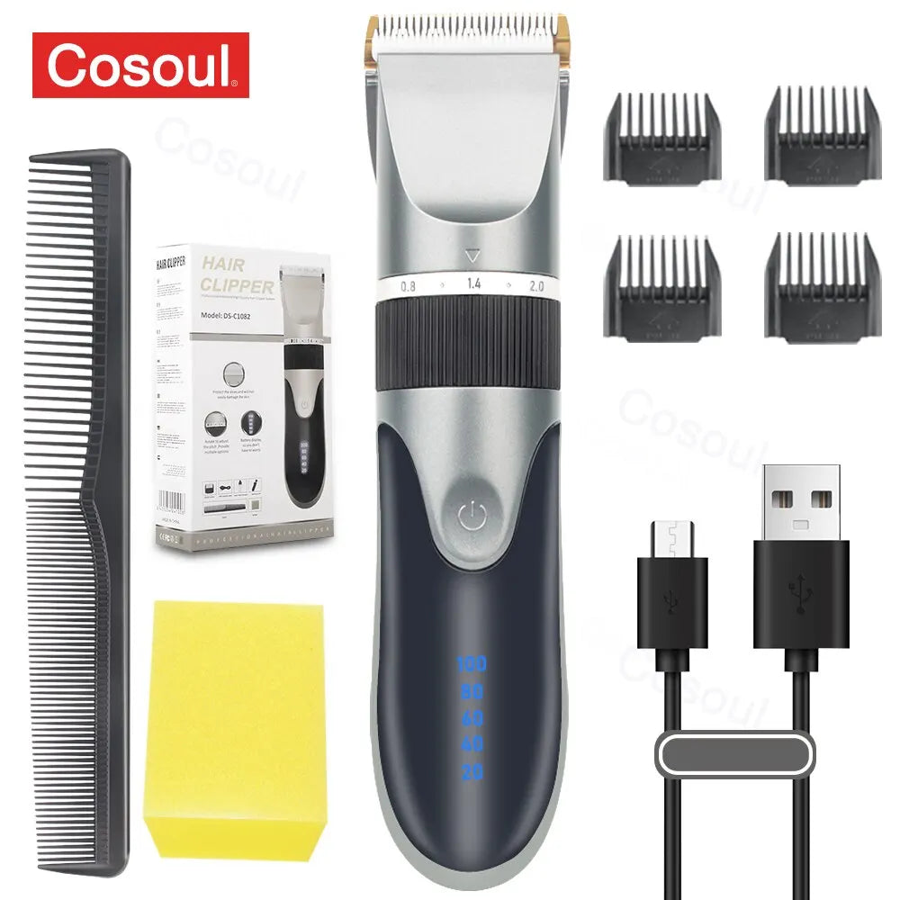 Hair Clipper Electric Barber Hair Trimmers For Men Adults Kids Cordless Rechargeable Hair Cutter Machine Professional [HAI]