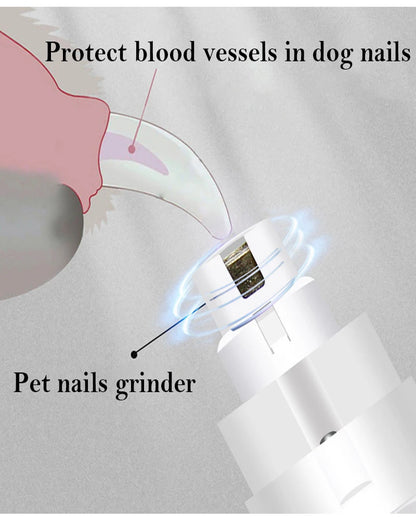 Dog Nail Clippers Electric Pet Nail Grinder USB Rechargeable Dog Cat Paws Nail Cutter Dogs Cats Pets Claw Nail Grooming Trimmer [PET]