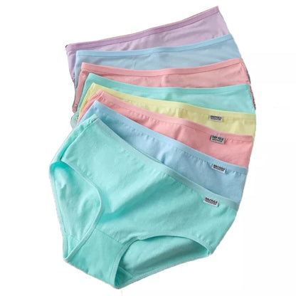 7Pcs Panties for Women Underwear Cotton Sexy Breathable Soft Lingerie Female Briefs Girls Cute Solid Color Underpants Large Size [UND]