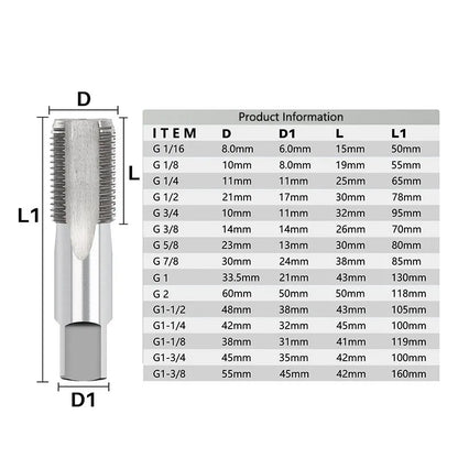 XCAN HSS Pipe Tap 1/8 1/4 3/8 1/2 3/4 1'' Metal Screw Thread Tap Threading Tools Hand Tools [PTO]