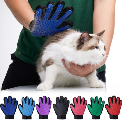 Pet Glove Cat Grooming Glove Cat Hair Deshedding Brush Gloves Dog Comb for Cats Bath Hair Remover Clean Massage Brush For Animal [PET]