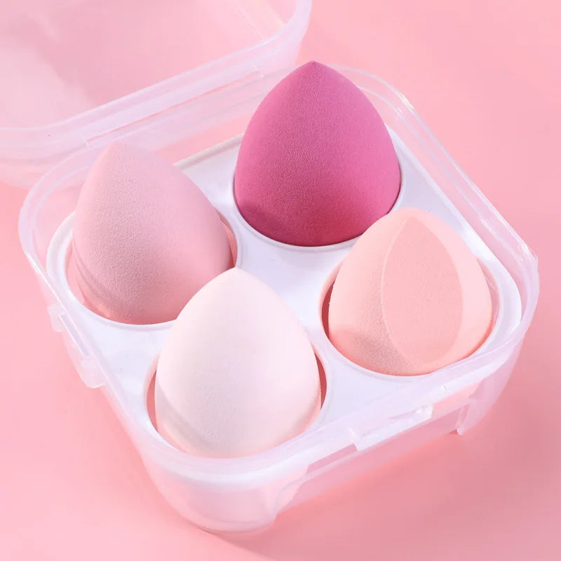 4pcs Makeup Sponge Powder Puff Dry and Wet Combined Beauty Cosmetic Ball Foundation Powder Puff Bevel Cut Make Up Sponge Tools [CSM]