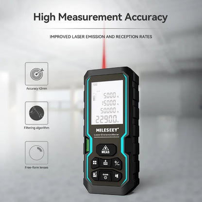 Mileseey S6 Laser Distance Meter 40m/120m, Rangefinder with Level Bubble , LCD Display with Backlit, Measure Tools for Home [MTR]