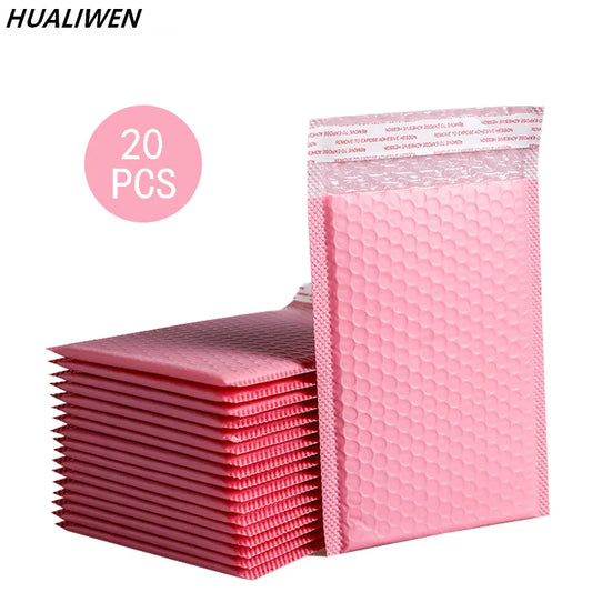 20pcs Bubble Mailers Pink Poly Bubble Mailer Self Seal Padded Envelopes [OFF]