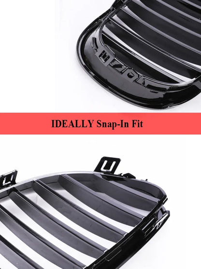 Front Bumper Racing M5 Grille Glossy Black Chrome Carbon M Grill For BMW 5 Series E60 E61 2004-2009 530i 535i 540i Accessories [BDK]