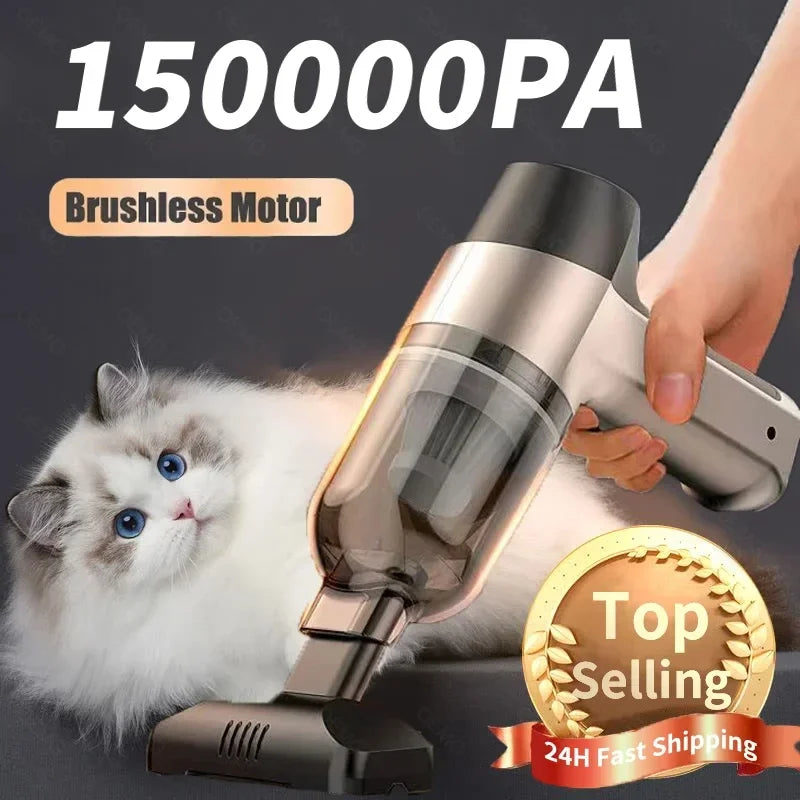 150000PA Powerful Wireless Car Vacuum Cleaner Mini Portable Handheld for Home Appliance Cleaning Machine Car Cleaner Keyboard [VAC]