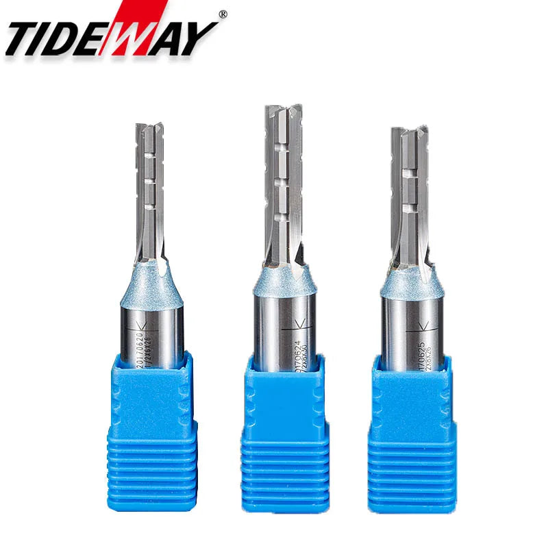 Tideway 1/2 Shank 3 Flutes Cutting Straight Router Bit TCT Cutters Woodworking CNC Trimming Slot Bits Milling Cutter for Wood [PTO]