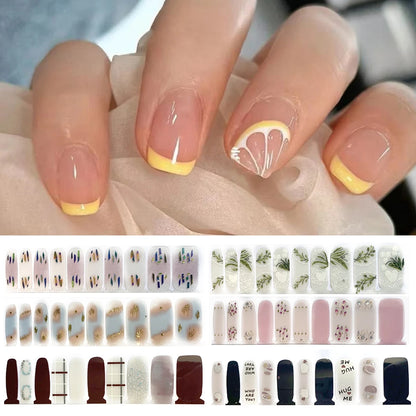 Nail Sticker Full Nail Wraps DIY Manicure Nail Decal 3D Nail Foil Self-adhesive Waterproof Full Cover Nail Art Decoration 1sheet [BEU]