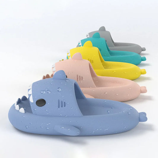 Shark Slides Women Slippers Men Flip Flops Home Couple Kids Bathroom Flat Shoes Outdoor Beach Funny Sandals Men Slippers [SHO]