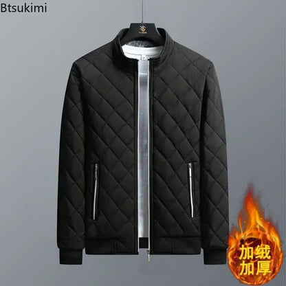 Thick Warm Bomber Jacket Coats Autumn Winter Fleece Lined Casual Jacket for Men Slim Fit Winter Clothing Parkas 5XL [MEN]