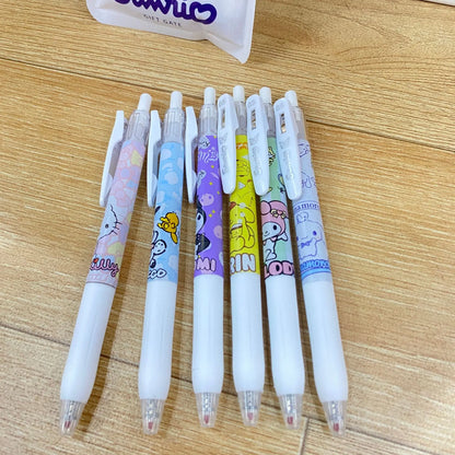 6Pcs/Set Kawaii Gel Pens Set Cute Ballpoint Pen Pучки 0.5mm Black Ink Cartoon School Student Stationery Supplies Caneta [STA]