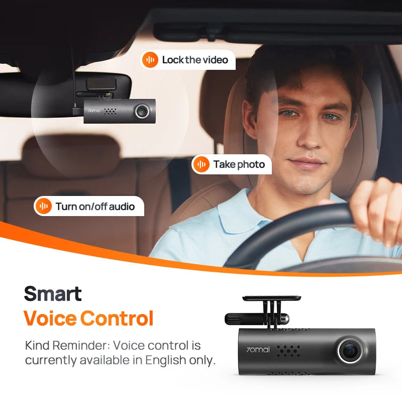 70mai Dash Cam 3 M200 APP English Voice Control 1080P HDR Night Vision 24H Parking Surveillance 70mai Car DVR M200 WIFI [CAR]