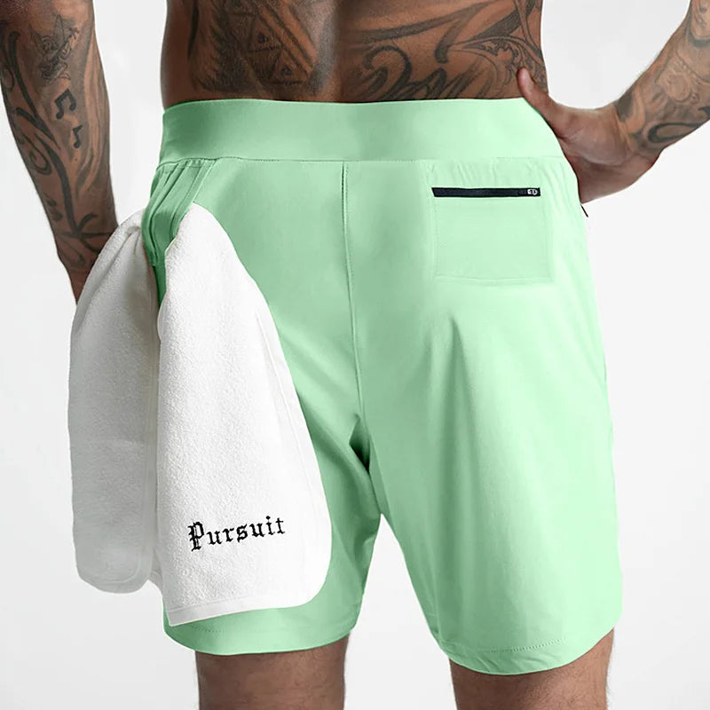 Gym Men's Quick-drying Training Shorts Men Sports Casual Clothing Fitness Workout Running Grid Compression Athletics Shorts [MEN]