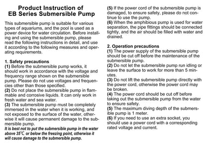 Quiet Adjustable Fish Tank Submersible 220V Water Pump Powerhead with Suction Cup for Aquarium, Pond, Hydroponics [PUM]