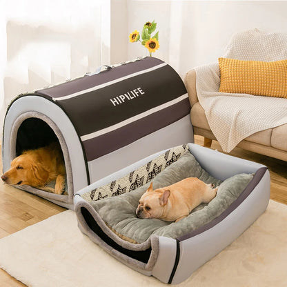 Winter Pet Cat Bed Foldable Dog House Dog Villa Sleep Kennel Removable Nest Warm Enclosed Cave Sofa Pet Supply лежанка для собак [PET]