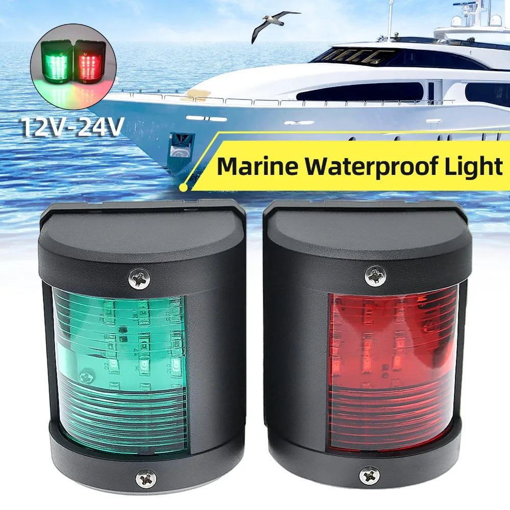 Marine Navigation Signal Lights Red Green LED Anchor Warning Light IP66 12V 24V Sailing Lamp for Speed Boat Styling Accessories [MRN]