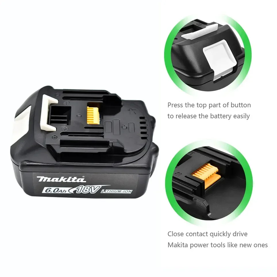 Makita 100% original 18V Makita 6000mAh lithium-ion rechargeable power tool 18V replacement battery BL1860 BL1830 BL1850 BL1860B [BAT]