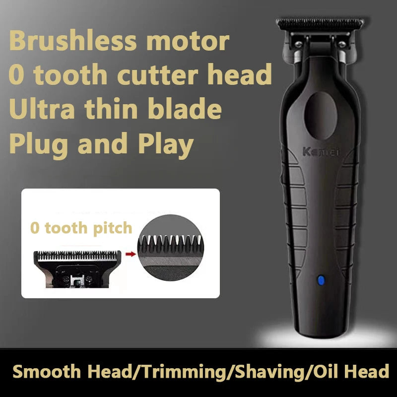 Kemei 2299 Barber Cordless Hair Trimmer 0mm Zero Gapped Carving Clipper Detailer Professional Electric Finish Cutting Machine [HAI]